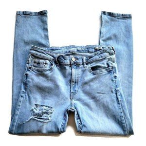 Calvin Klein Slim Boyfriend Jeans 29 Womens Blue Stretch Denim Distressed